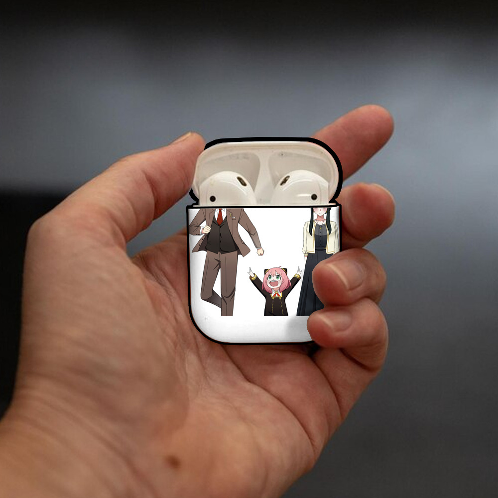 SPY×FAMILY间谍家家酒 AirPods 第2世代保護ケース ハードシェル ブラック 耐衝撃・防指紋・カラビナ付き