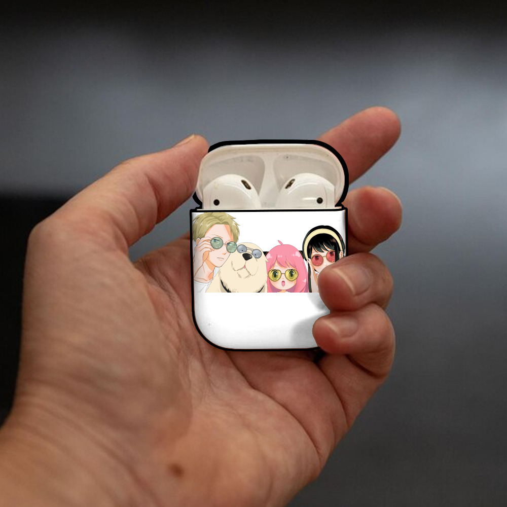 SPY×FAMILY间谍家家酒 AirPods 第2世代保護ケース ハードシェル ブラック 耐衝撃・防指紋・カラビナ付き