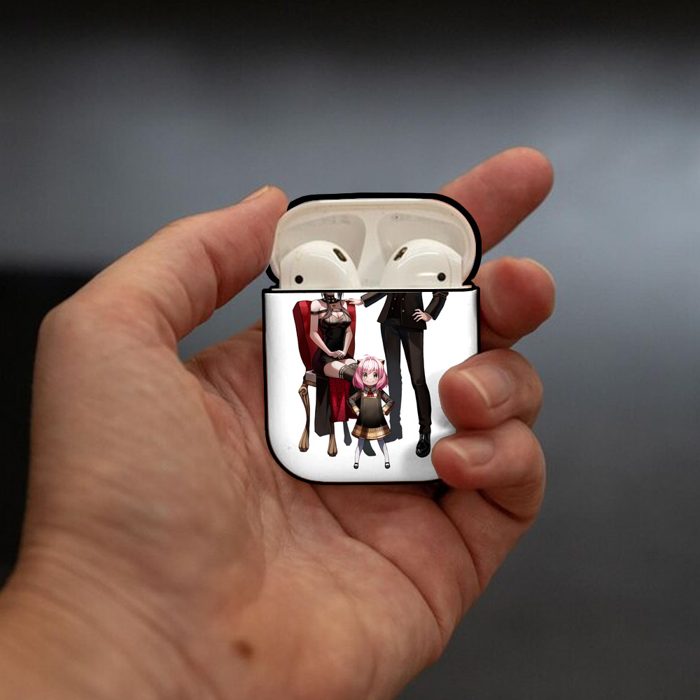 SPY×FAMILY间谍家家酒 AirPods 第2世代保護ケース ハードシェル ブラック 耐衝撃・防指紋・カラビナ付き