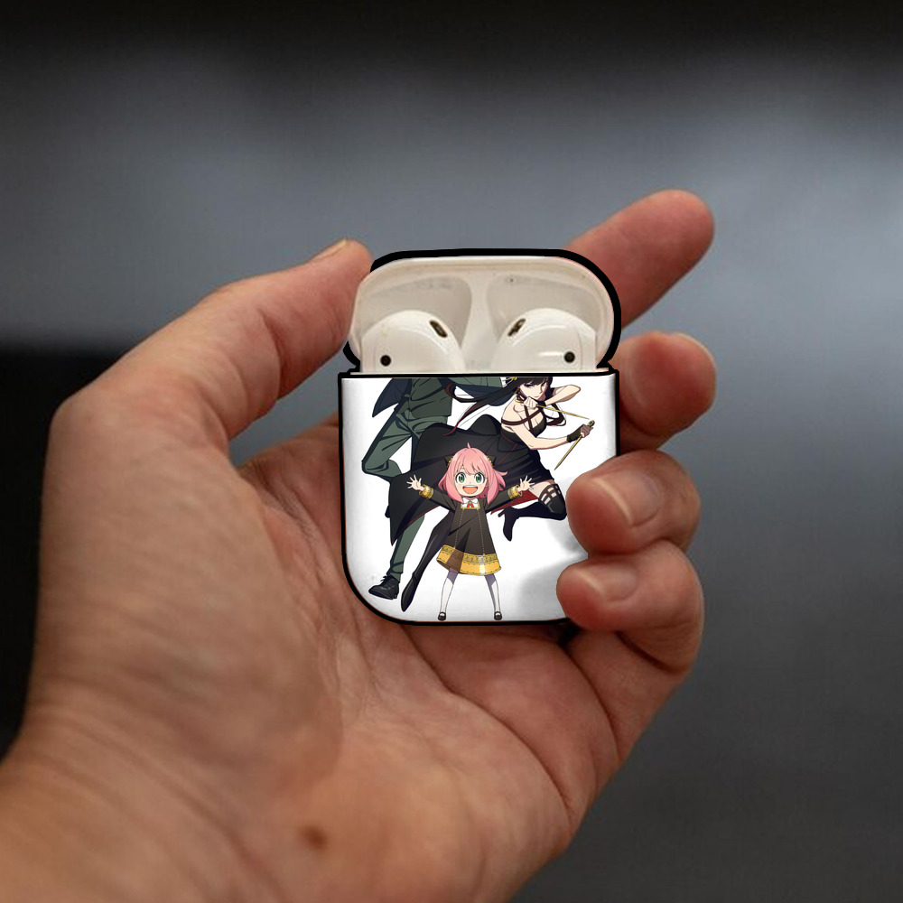 SPY×FAMILY间谍家家酒 AirPods 第2世代保護ケース ハードシェル ブラック 耐衝撃・防指紋・カラビナ付き
