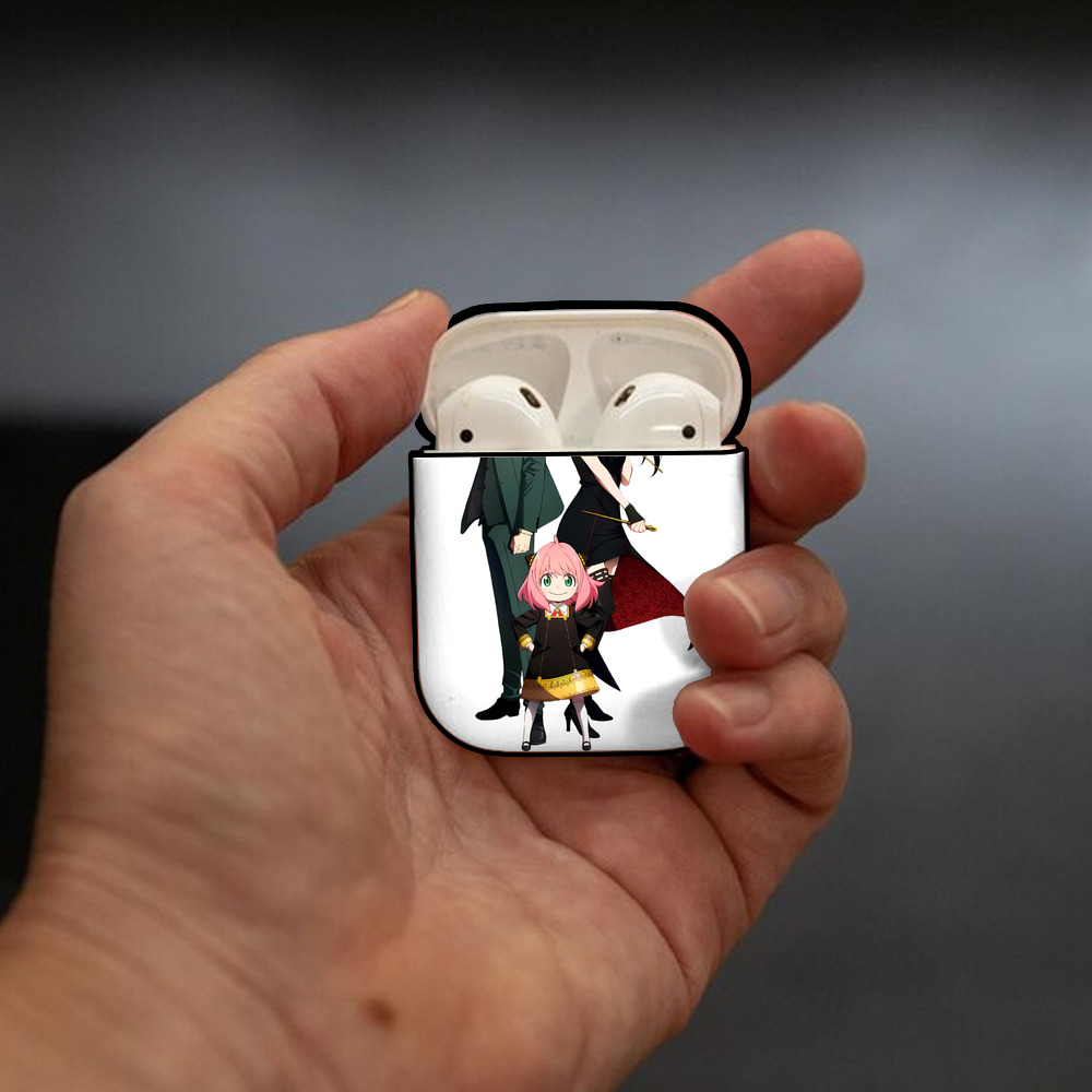 SPY×FAMILY间谍家家酒 AirPods 第2世代保護ケース ハードシェル ブラック 耐衝撃・防指紋・カラビナ付き