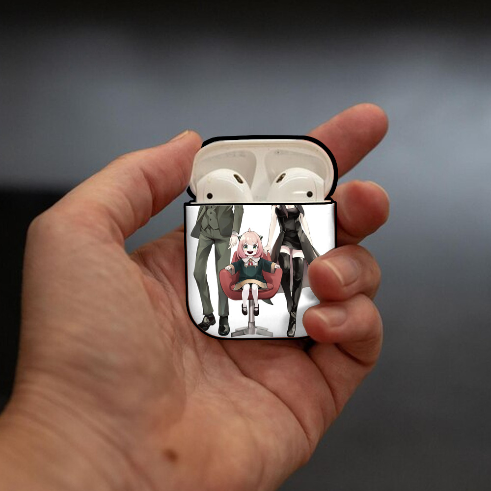 SPY×FAMILY间谍家家酒 AirPods 第2世代保護ケース ハードシェル ブラック 耐衝撃・防指紋・カラビナ付き