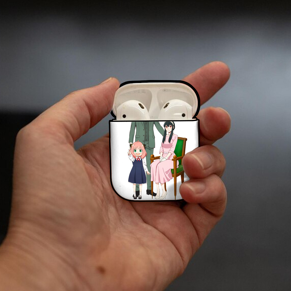 SPY×FAMILY间谍家家酒 AirPods 第2世代保護ケース ハードシェル ブラック 耐衝撃・防指紋・カラビナ付き