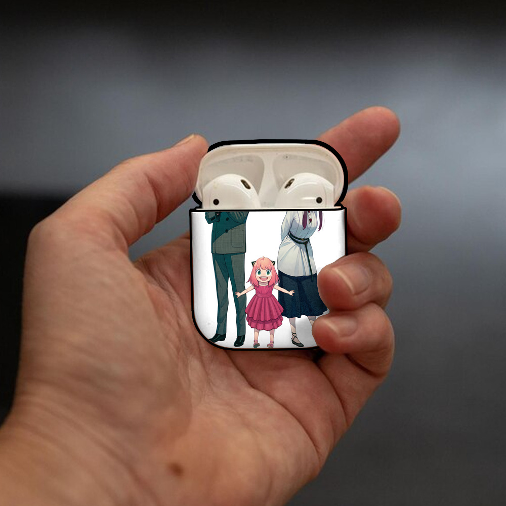 SPY×FAMILY间谍家家酒 AirPods 第2世代保護ケース ハードシェル ブラック 耐衝撃・防指紋・カラビナ付き