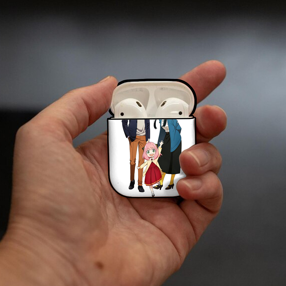 SPY×FAMILY间谍家家酒 AirPods 第2世代保護ケース ハードシェル ブラック 耐衝撃・防指紋・カラビナ付き
