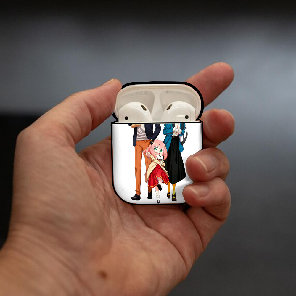 SPY×FAMILY间谍家家酒 AirPods 第2世代保護ケース ハードシェル ブラック 耐衝撃・防指紋・カラビナ付き