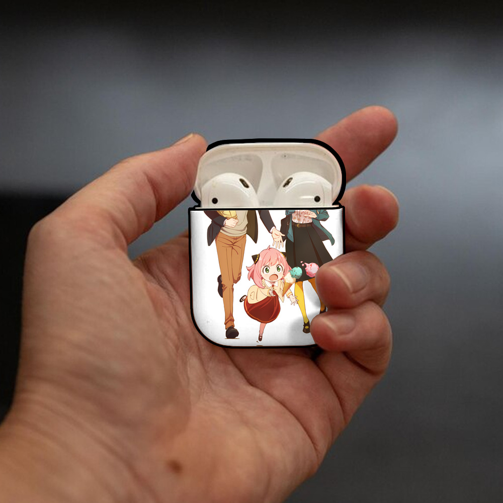 SPY×FAMILY间谍家家酒 AirPods 第2世代保護ケース ハードシェル ブラック 耐衝撃・防指紋・カラビナ付き