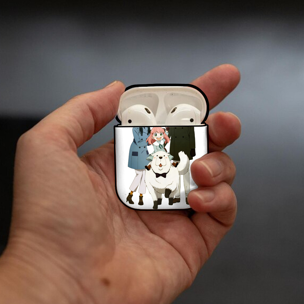 SPY×FAMILY间谍家家酒 AirPods 第2世代保護ケース ハードシェル ブラック 耐衝撃・防指紋・カラビナ付き