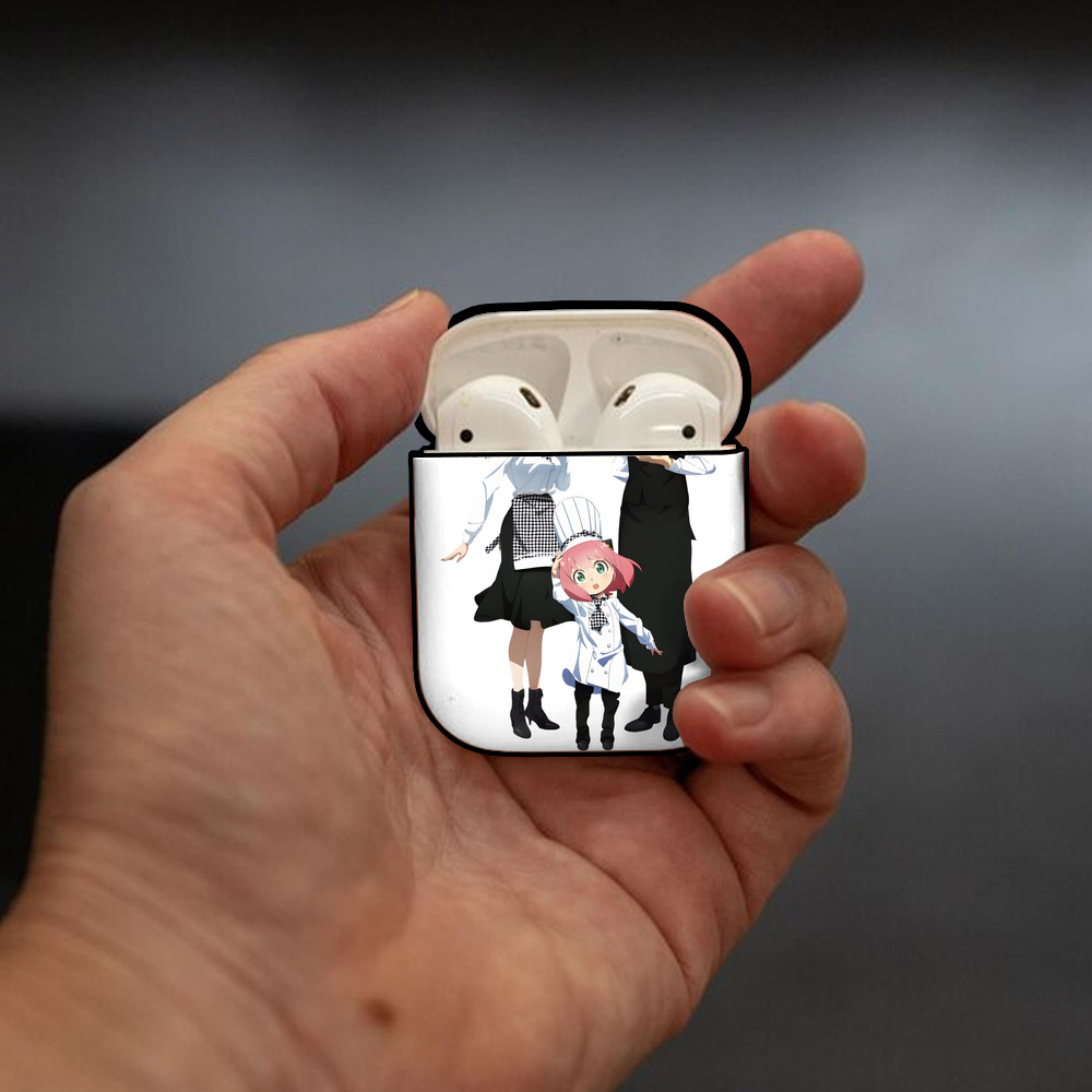 SPY×FAMILY间谍家家酒 AirPods 第2世代保護ケース ハードシェル ブラック 耐衝撃・防指紋・カラビナ付き