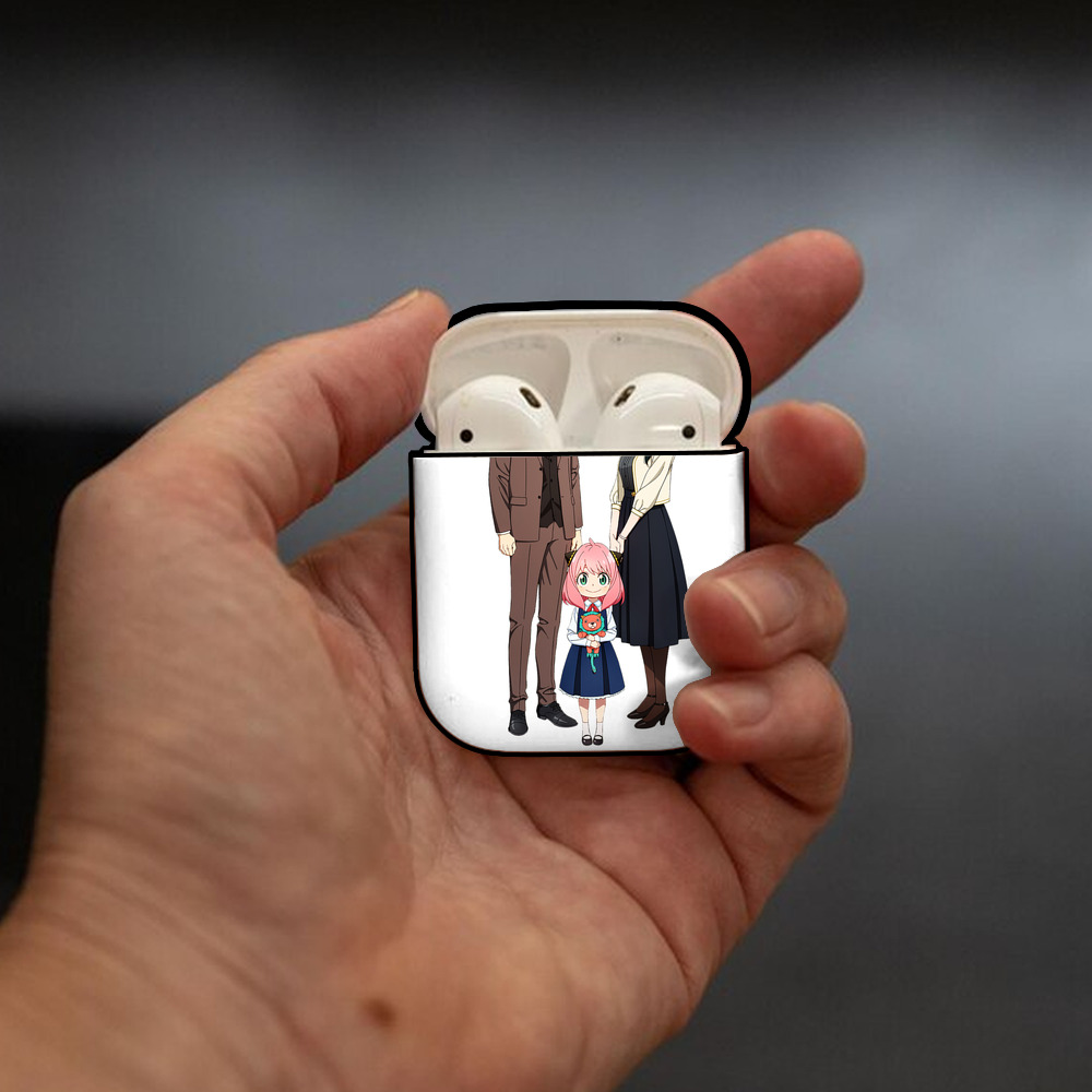 SPY×FAMILY间谍家家酒 AirPods 第2世代保護ケース ハードシェル ブラック 耐衝撃・防指紋・カラビナ付き