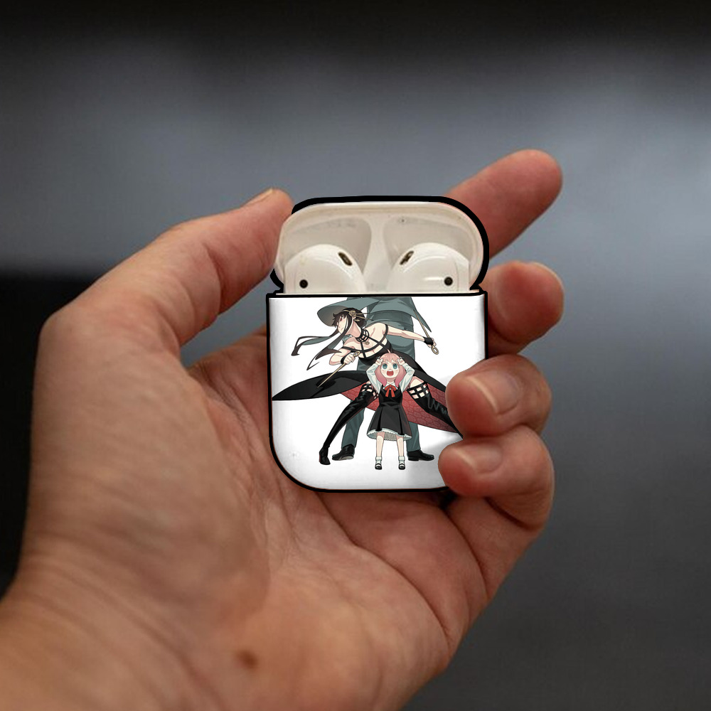 SPY×FAMILY间谍家家酒 AirPods 第2世代保護ケース ハードシェル ブラック 耐衝撃・防指紋・カラビナ付き