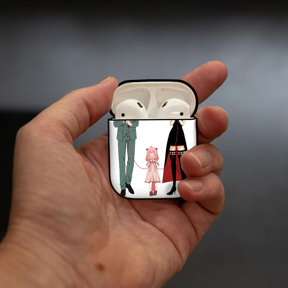 SPY×FAMILY间谍家家酒 AirPods 第2世代保護ケース ハードシェル ブラック 耐衝撃・防指紋・カラビナ付き
