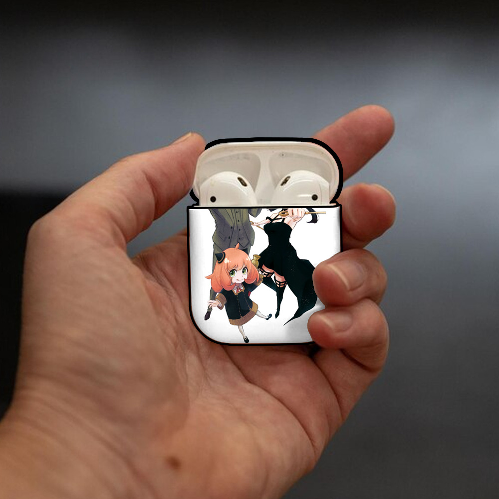 SPY×FAMILY间谍家家酒 AirPods 第2世代保護ケース ハードシェル ブラック 耐衝撃・防指紋・カラビナ付き
