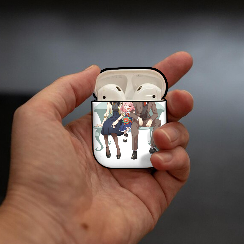 SPY×FAMILY间谍家家酒 AirPods 第2世代保護ケース ハードシェル ブラック 耐衝撃・防指紋・カラビナ付き