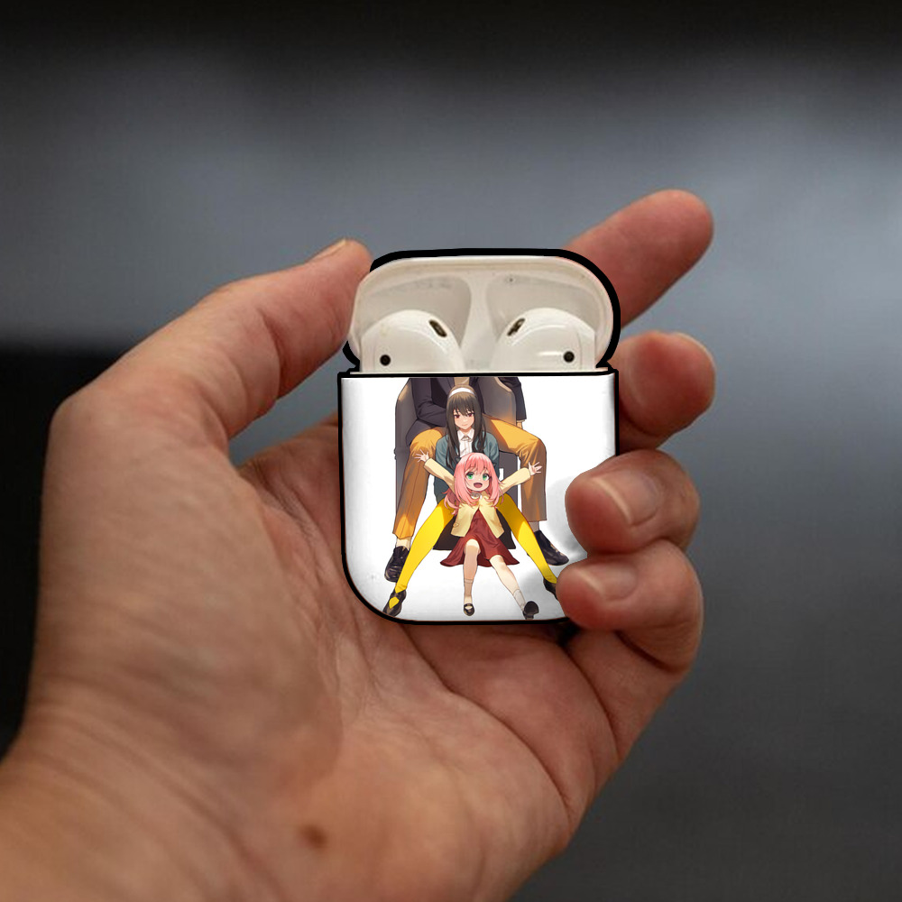 SPY×FAMILY间谍家家酒 AirPods 第2世代保護ケース ハードシェル ブラック 耐衝撃・防指紋・カラビナ付き