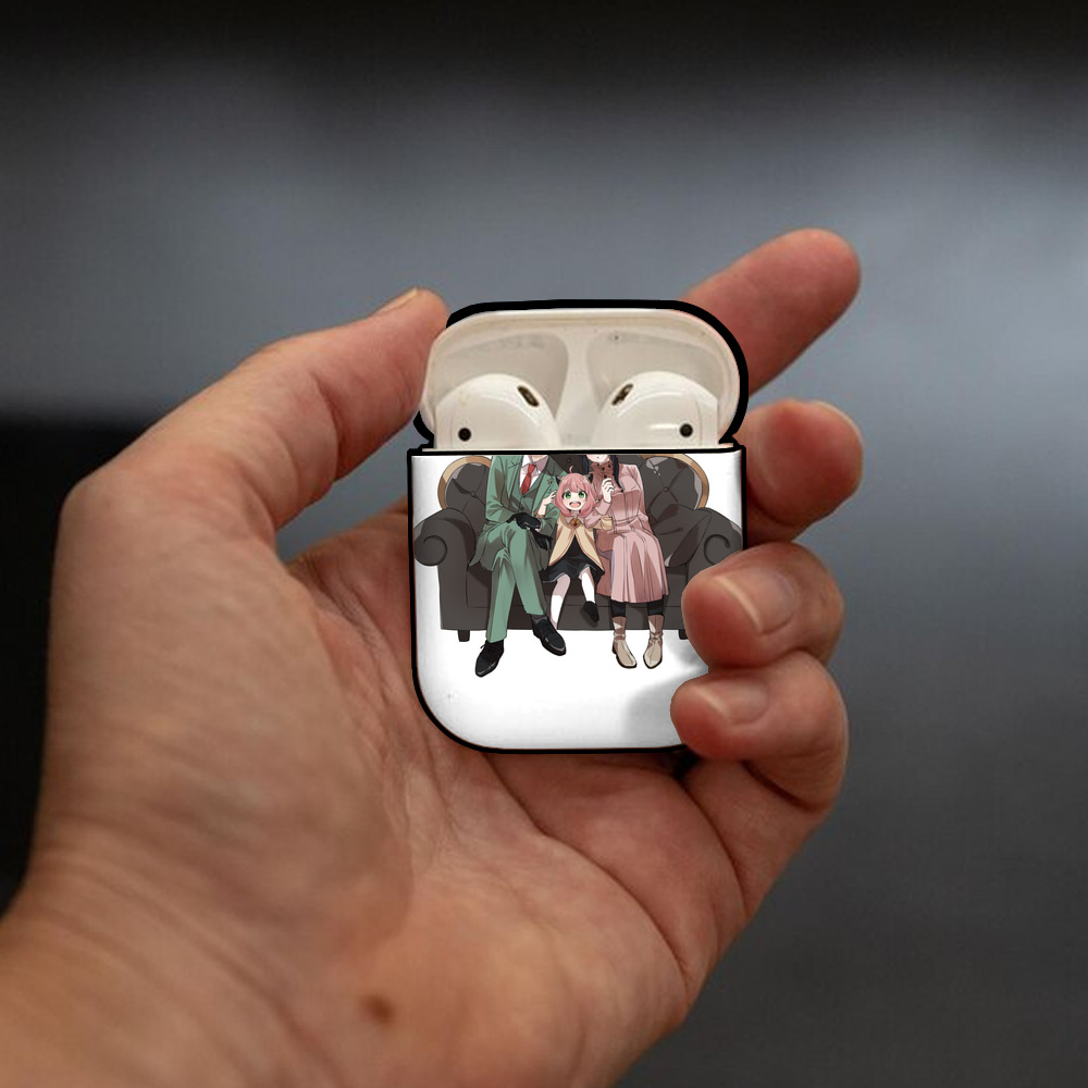 SPY×FAMILY间谍家家酒 AirPods 第2世代保護ケース ハードシェル ブラック 耐衝撃・防指紋・カラビナ付き