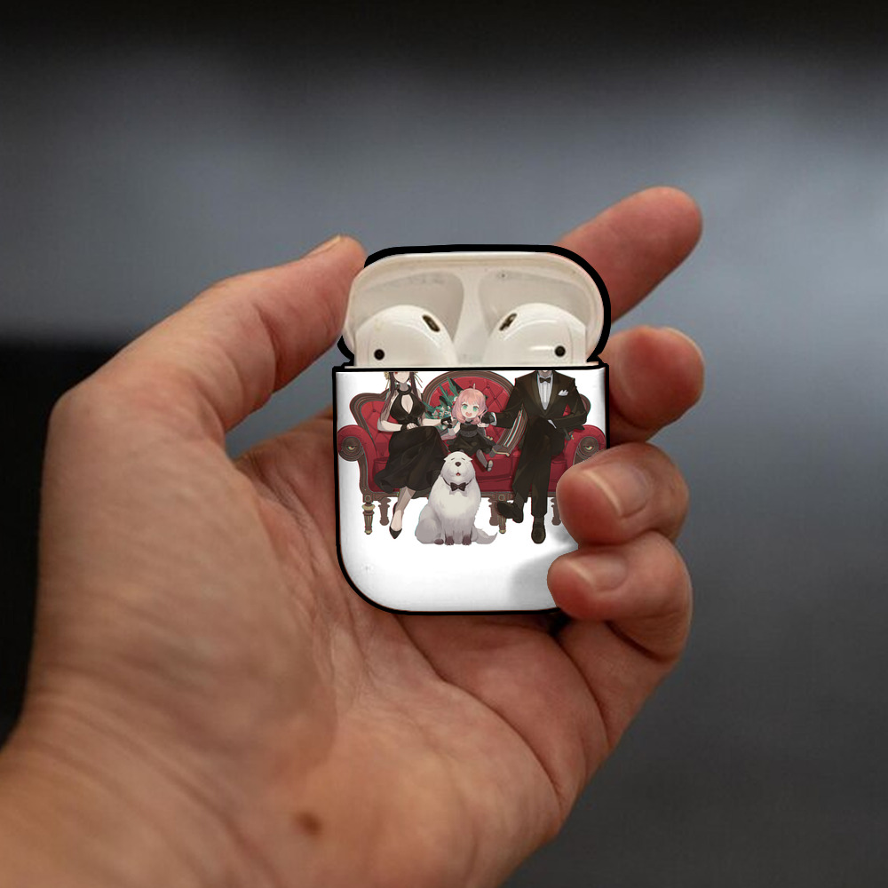 SPY×FAMILY间谍家家酒 AirPods 第2世代保護ケース ハードシェル ブラック 耐衝撃・防指紋・カラビナ付き