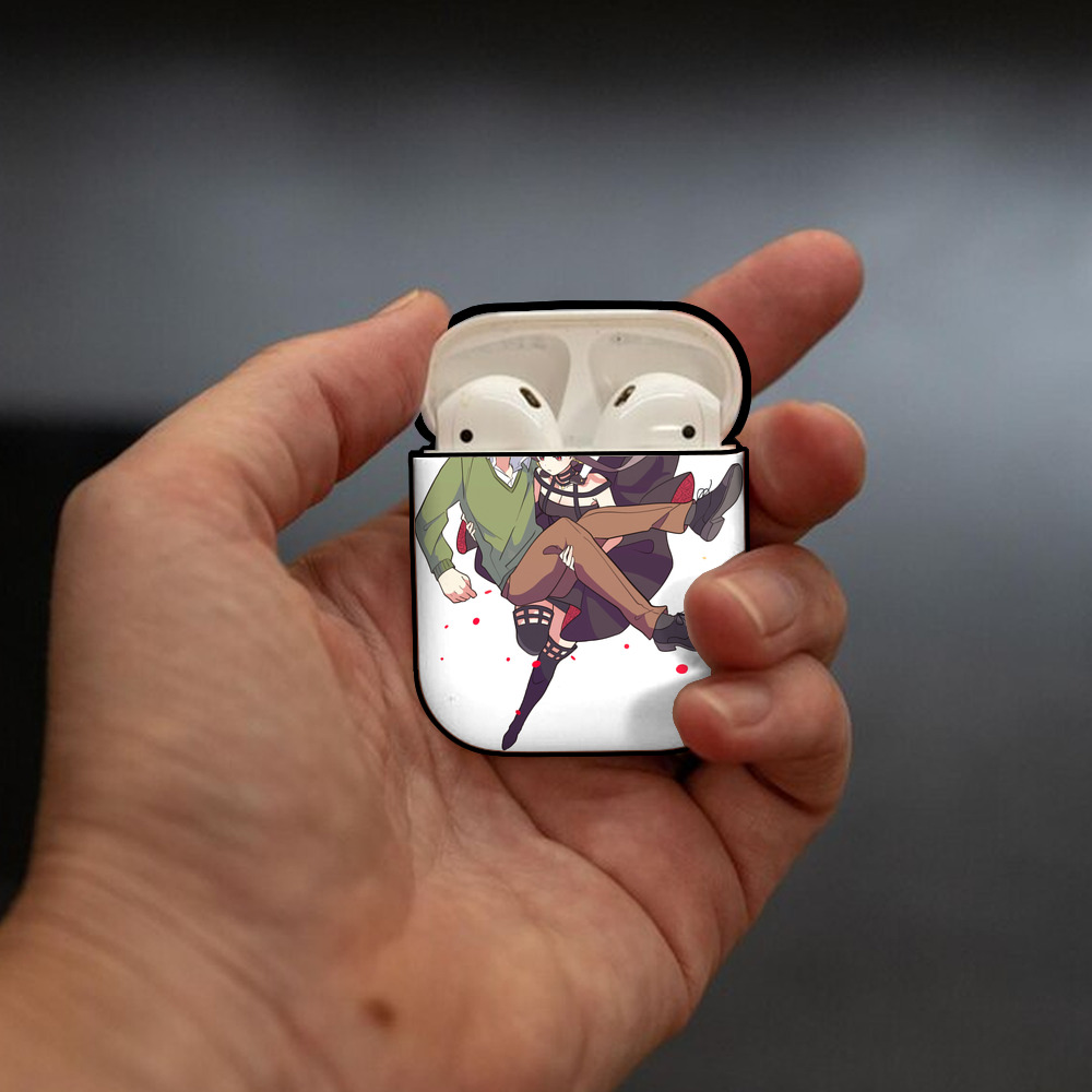 SPY×FAMILY间谍家家酒 AirPods 第2世代保護ケース ハードシェル ブラック 耐衝撃・防指紋・カラビナ付き