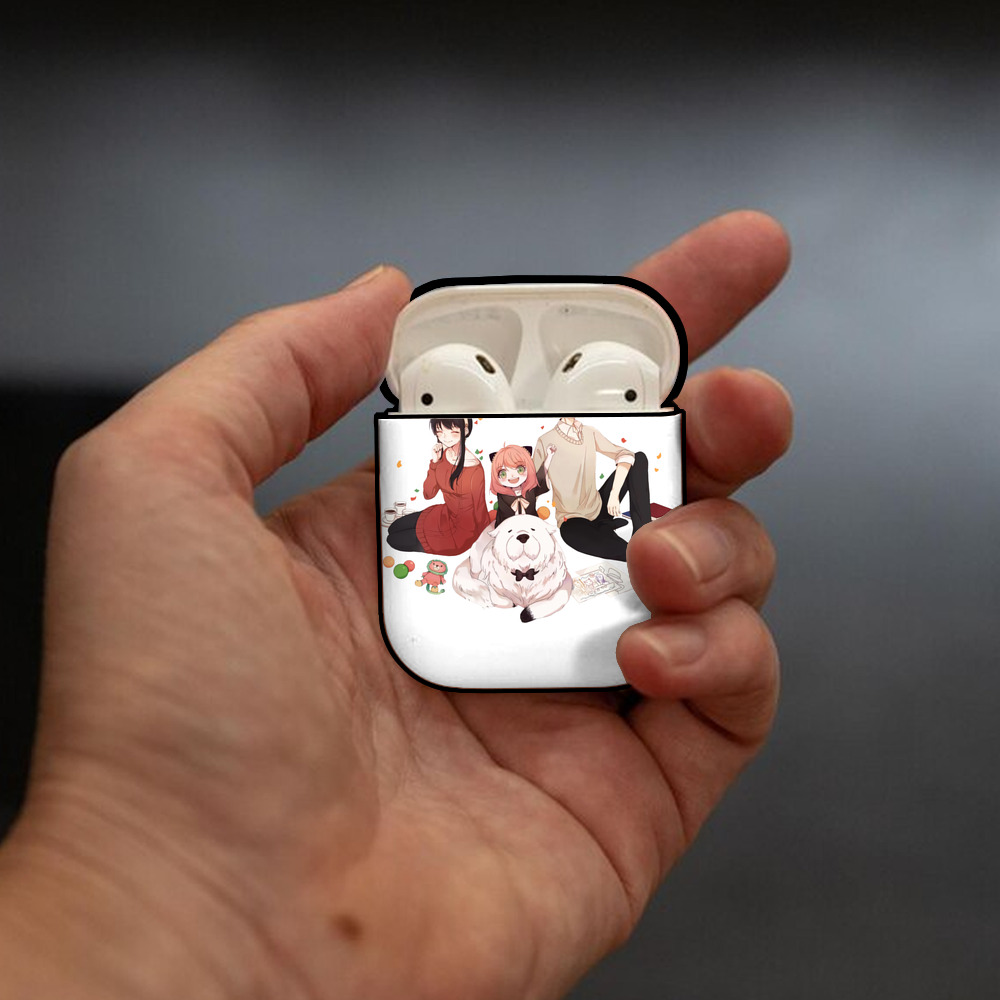 SPY×FAMILY间谍家家酒 AirPods 第2世代保護ケース ハードシェル ブラック 耐衝撃・防指紋・カラビナ付き