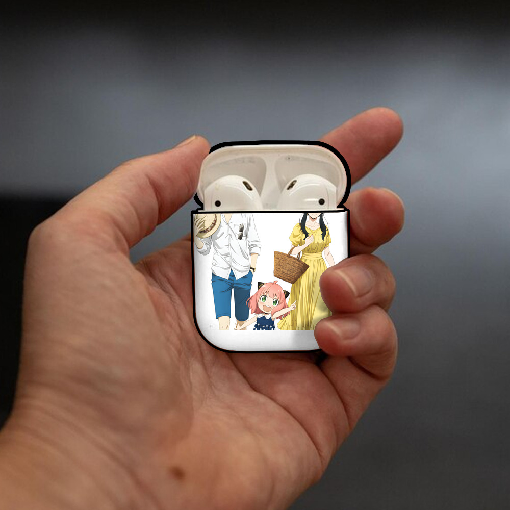 SPY×FAMILY间谍家家酒 AirPods 第2世代保護ケース ハードシェル ブラック 耐衝撃・防指紋・カラビナ付き