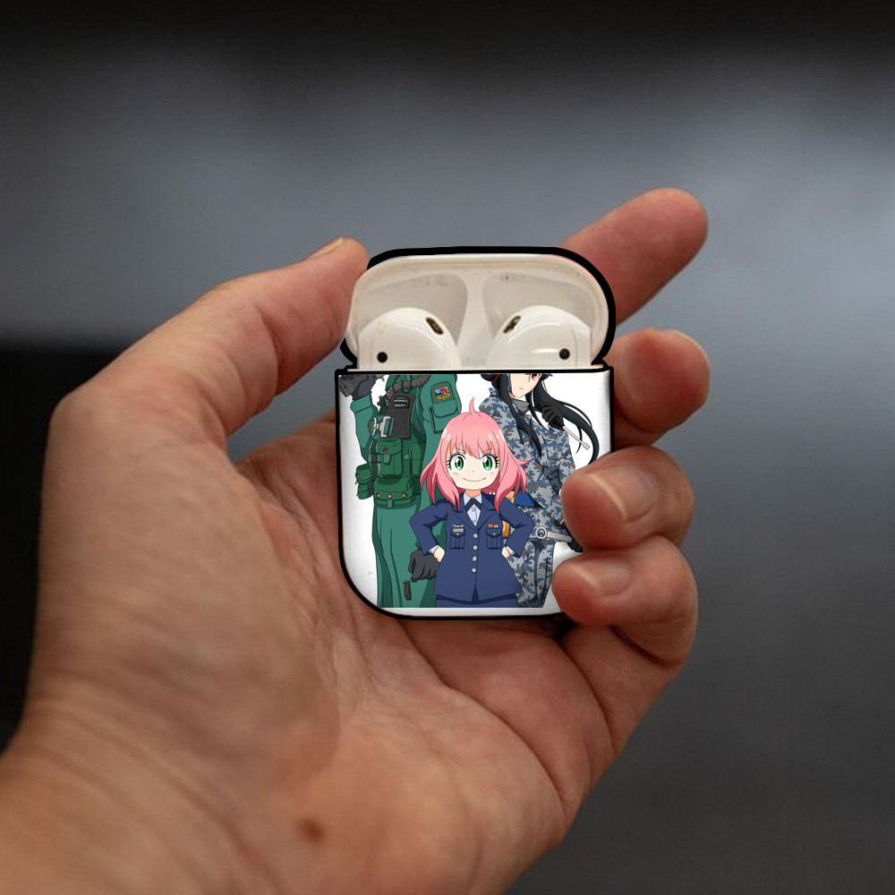 SPY×FAMILY间谍家家酒 AirPods 第2世代保護ケース ハードシェル ブラック 耐衝撃・防指紋・カラビナ付き