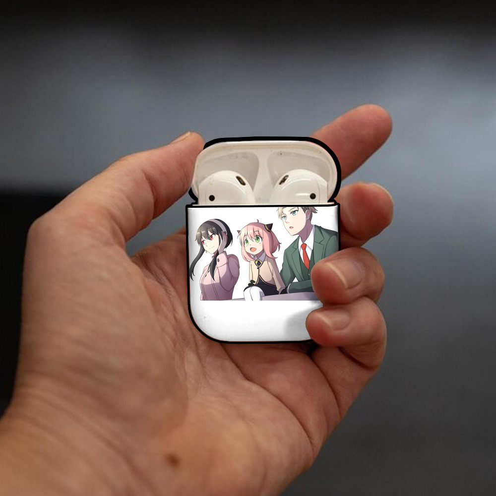 SPY×FAMILY间谍家家酒 AirPods 第2世代保護ケース ハードシェル ブラック 耐衝撃・防指紋・カラビナ付き