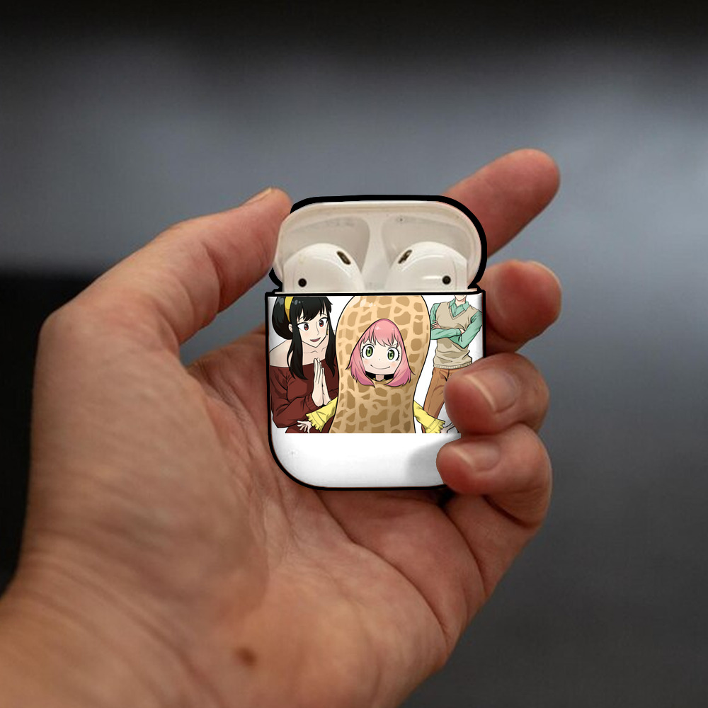 SPY×FAMILY间谍家家酒 AirPods 第2世代保護ケース ハードシェル ブラック 耐衝撃・防指紋・カラビナ付き
