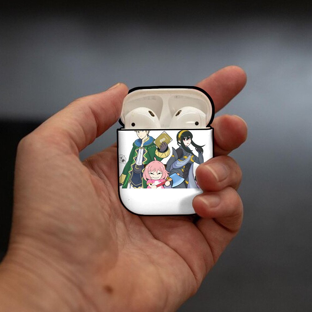 SPY×FAMILY间谍家家酒 AirPods 第2世代保護ケース ハードシェル ブラック 耐衝撃・防指紋・カラビナ付き