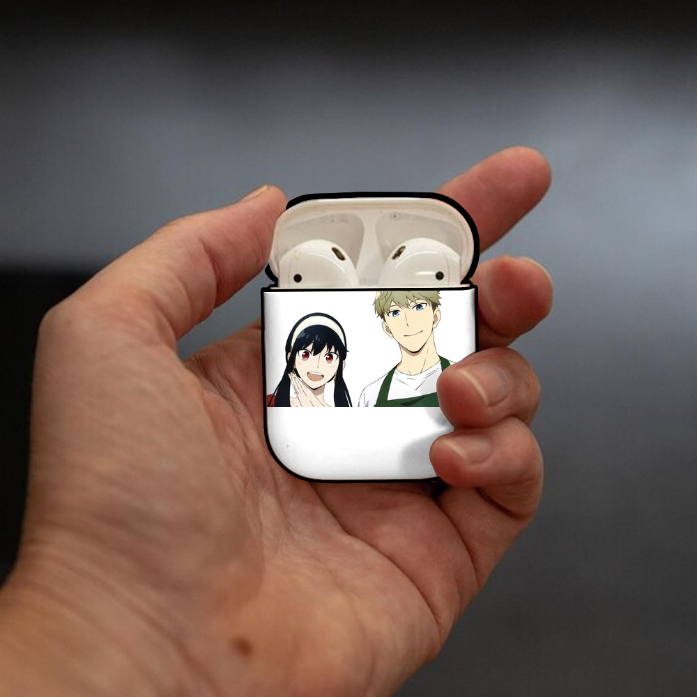 SPY×FAMILY间谍家家酒 AirPods 第2世代保護ケース ハードシェル ブラック 耐衝撃・防指紋・カラビナ付き