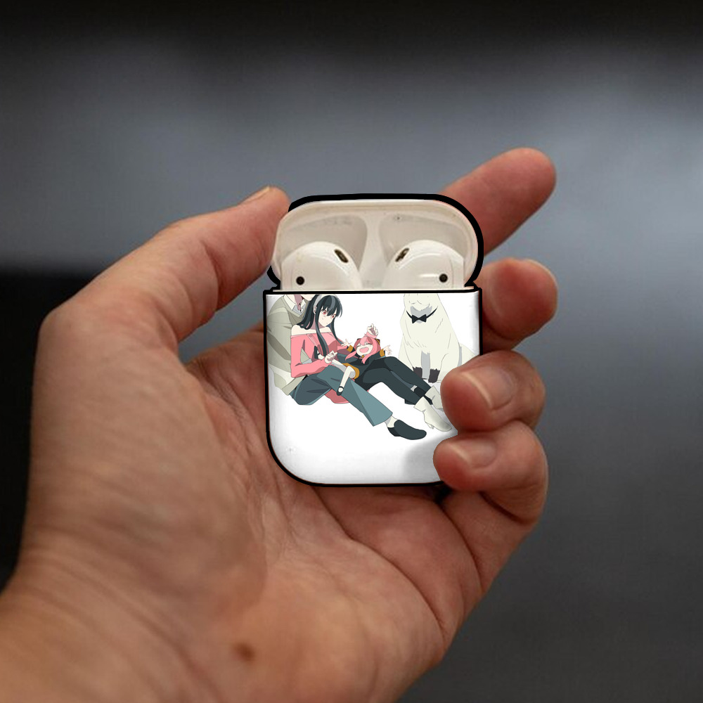 SPY×FAMILY间谍家家酒 AirPods 第2世代保護ケース ハードシェル ブラック 耐衝撃・防指紋・カラビナ付き