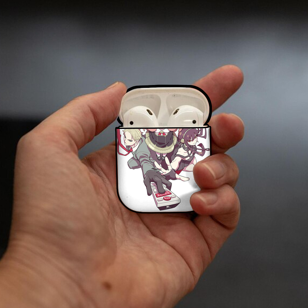 SPY×FAMILY间谍家家酒 AirPods 第2世代保護ケース ハードシェル ブラック 耐衝撃・防指紋・カラビナ付き