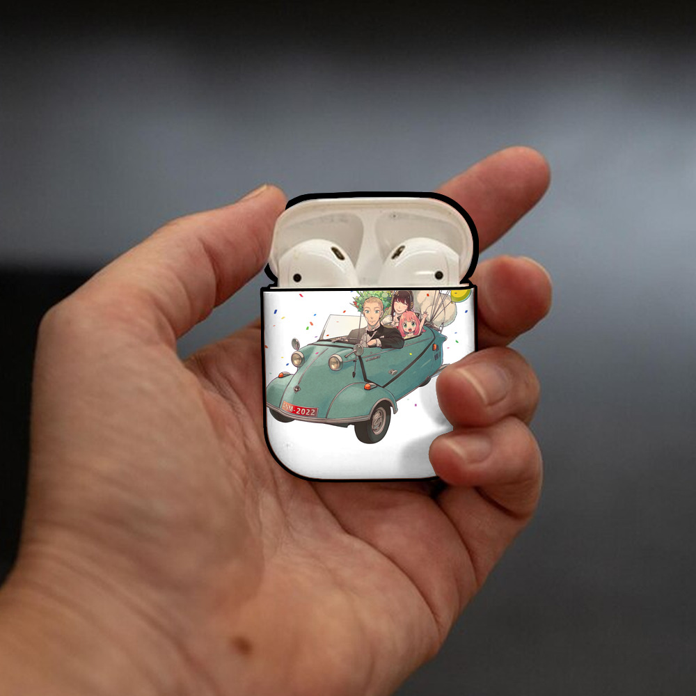 SPY×FAMILY间谍家家酒 AirPods 第2世代保護ケース ハードシェル ブラック 耐衝撃・防指紋・カラビナ付き