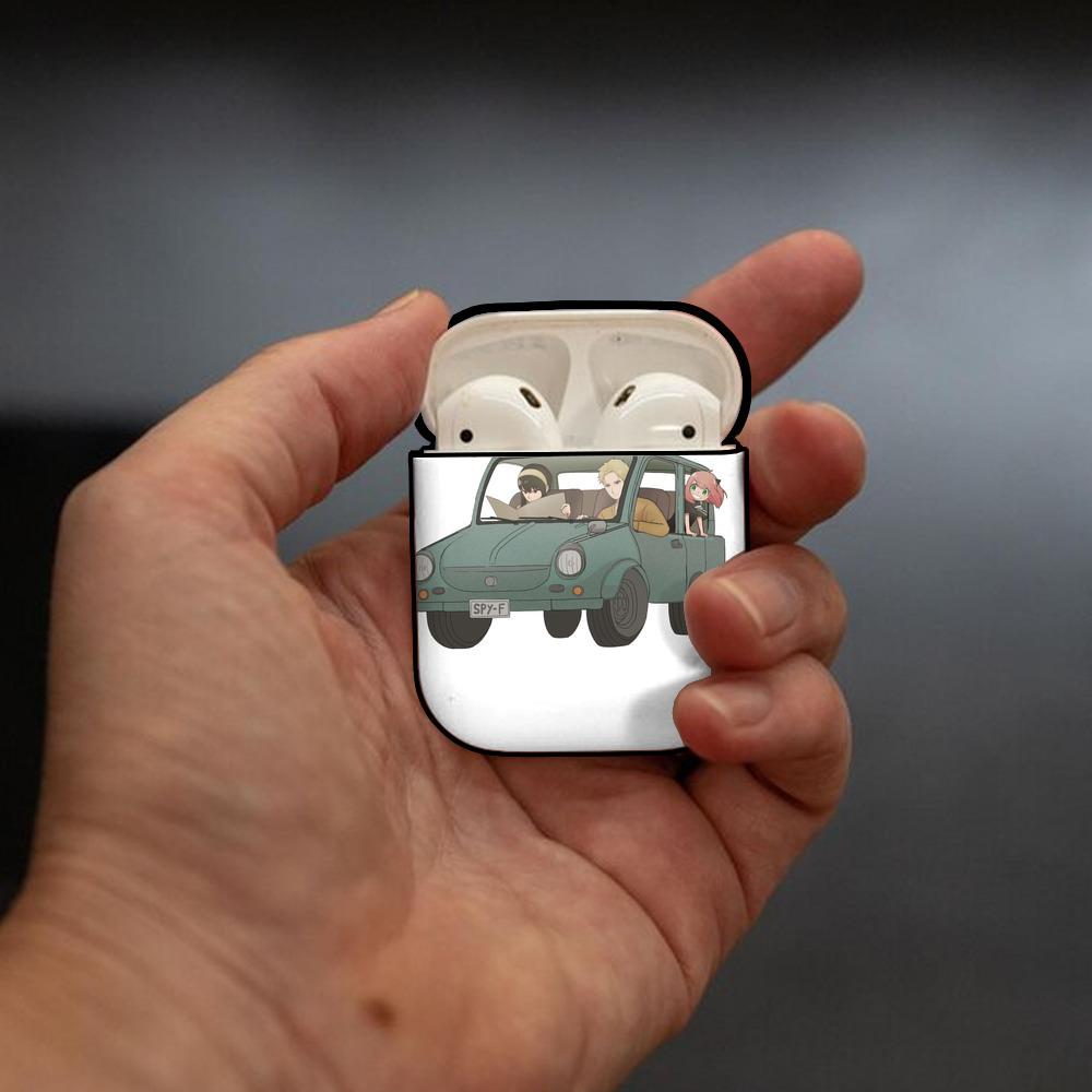 SPY×FAMILY间谍家家酒 AirPods 第2世代保護ケース ハードシェル ブラック 耐衝撃・防指紋・カラビナ付き