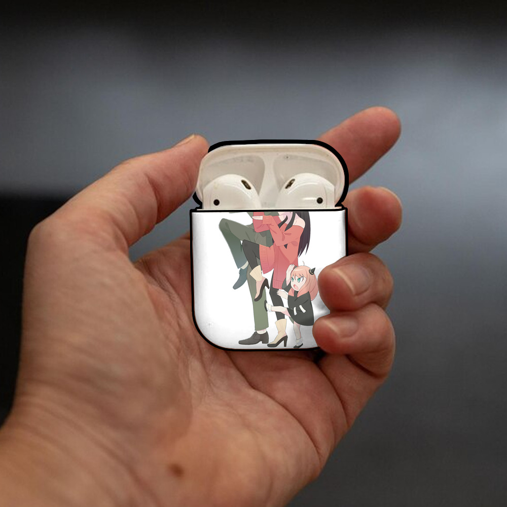 SPY×FAMILY间谍家家酒 AirPods 第2世代保護ケース ハードシェル ブラック 耐衝撃・防指紋・カラビナ付き