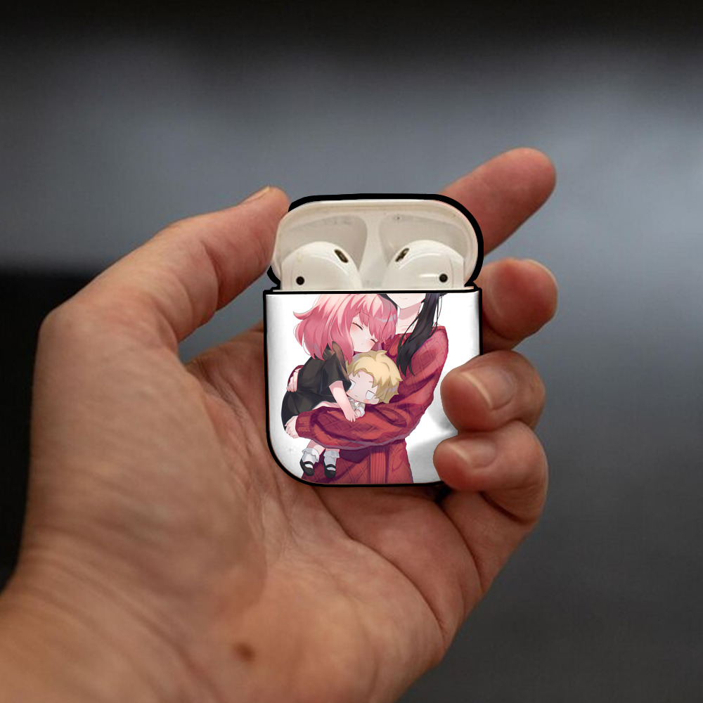 SPY×FAMILY间谍家家酒 AirPods 第2世代保護ケース ハードシェル ブラック 耐衝撃・防指紋・カラビナ付き
