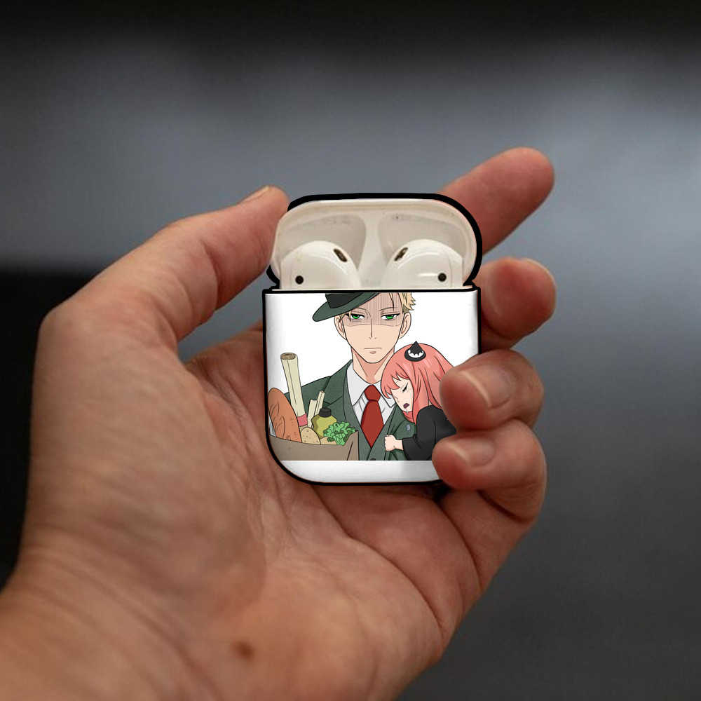 SPY×FAMILY间谍家家酒 AirPods 第2世代保護ケース ハードシェル ブラック 耐衝撃・防指紋・カラビナ付き