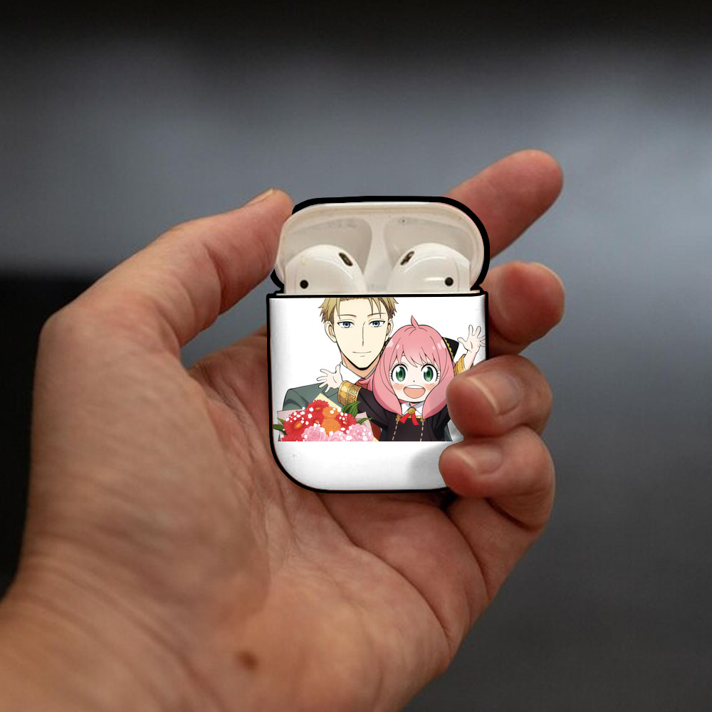 SPY×FAMILY间谍家家酒 AirPods 第2世代保護ケース ハードシェル ブラック 耐衝撃・防指紋・カラビナ付き