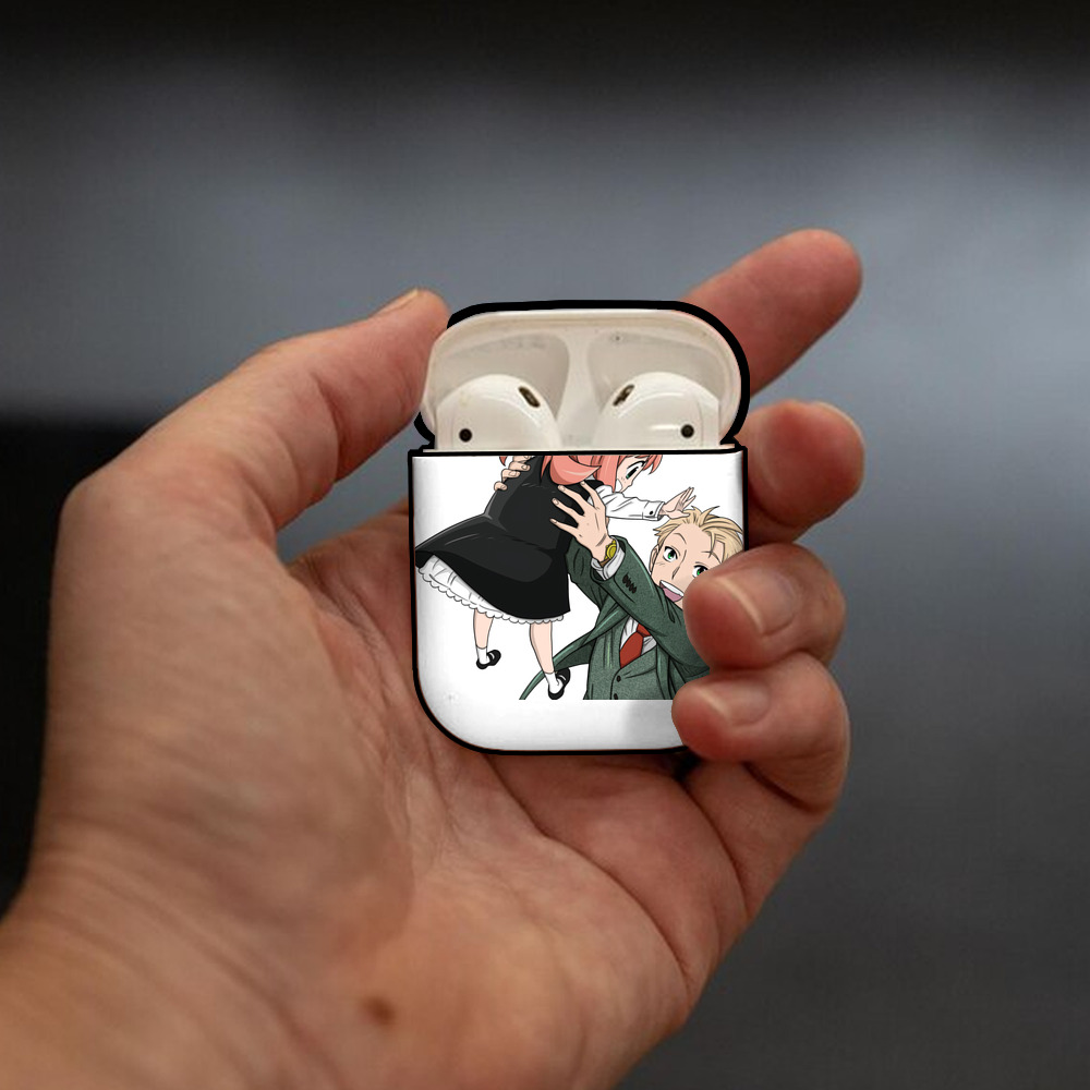 SPY×FAMILY间谍家家酒 AirPods 第2世代保護ケース ハードシェル ブラック 耐衝撃・防指紋・カラビナ付き
