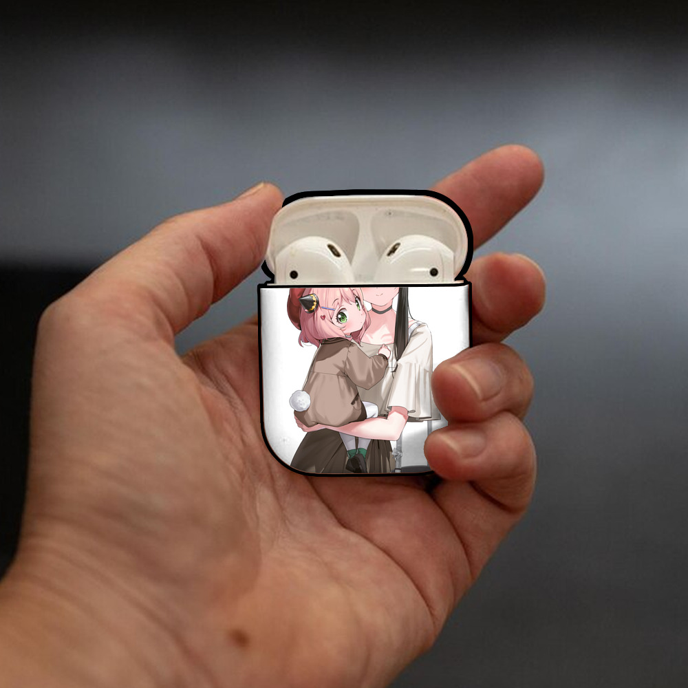 SPY×FAMILY间谍家家酒 AirPods 第2世代保護ケース ハードシェル ブラック 耐衝撃・防指紋・カラビナ付き