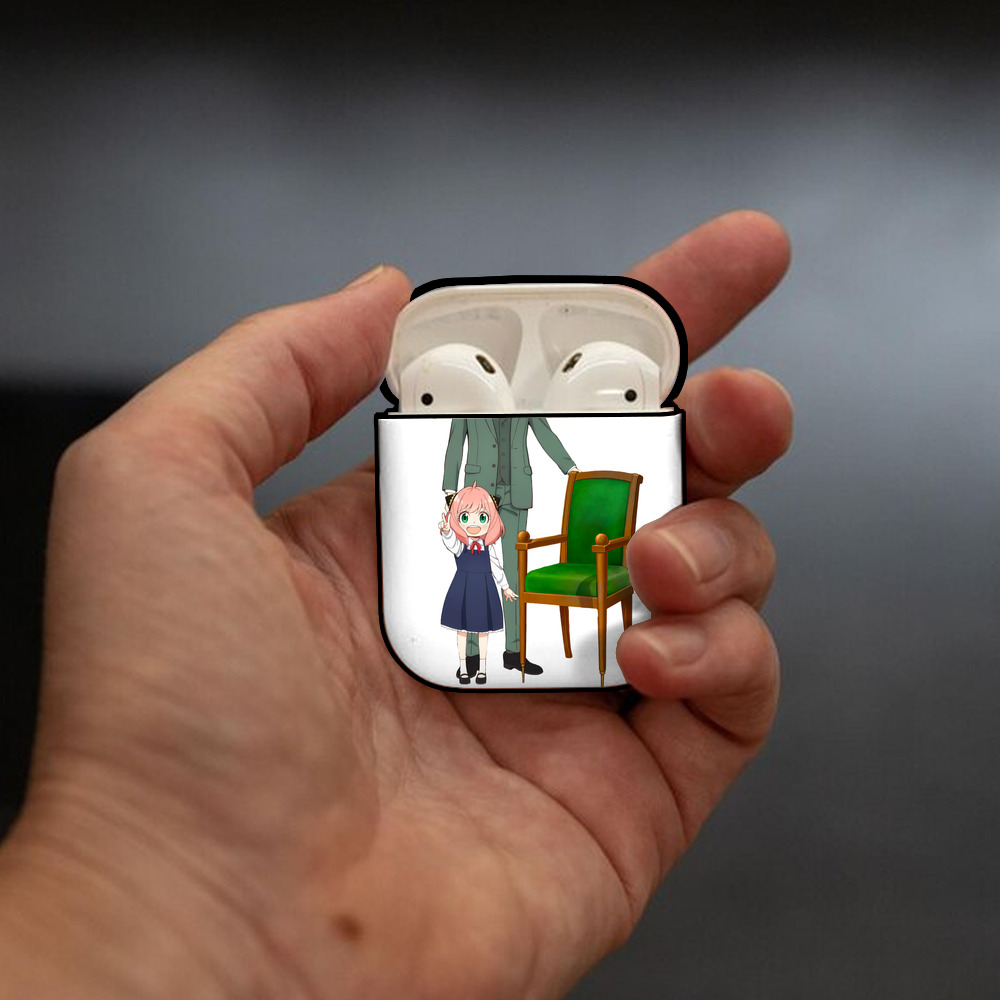 SPY×FAMILY间谍家家酒 AirPods 第2世代保護ケース ハードシェル ブラック 耐衝撃・防指紋・カラビナ付き